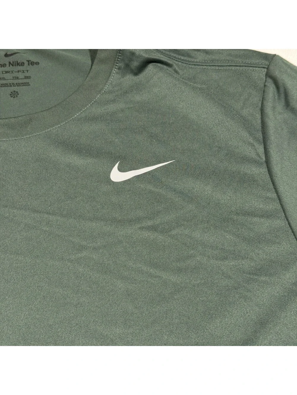 Nike Shirt Mens 2XL Green Dri Fit Performance Fitness Tee Gym Training Top